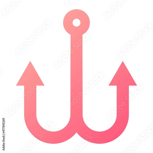 Vector Fish Hook Glyph Gradient Icon Design