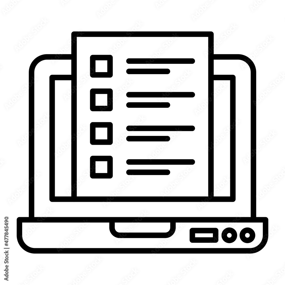 Laptop Vector Outline Icon Isolated On White Background Laptop Vector Outline Icon Isolated On White Background