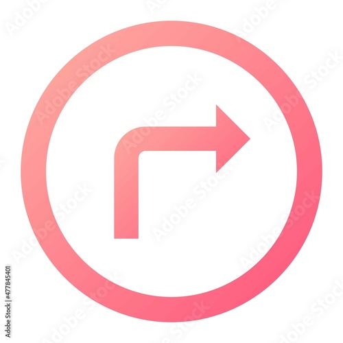 Free Download Vector Right Turn Glyph Gradient Icon Design - GFXLoad