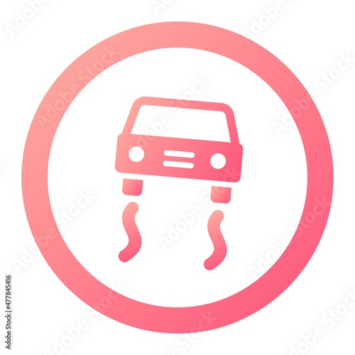 Vector Slippery Road Glyph Gradient Icon Design