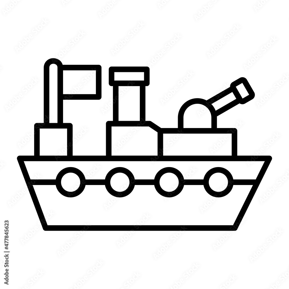 Ship Vector Outline Icon Isolated On White Background Ship Vector Outline Icon Isolated On White Background