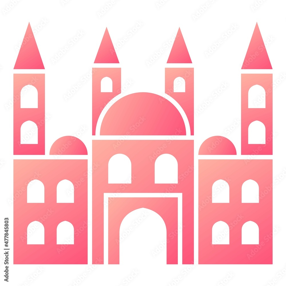 Vector Blue Mosque Glyph Gradient Icon Design Vector Blue Mosque Glyph Gradient Icon Design