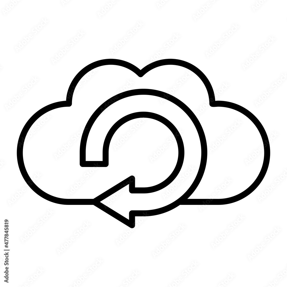Refresh Vector Outline Icon Isolated On White Background Refresh Vector Outline Icon Isolated On White Background