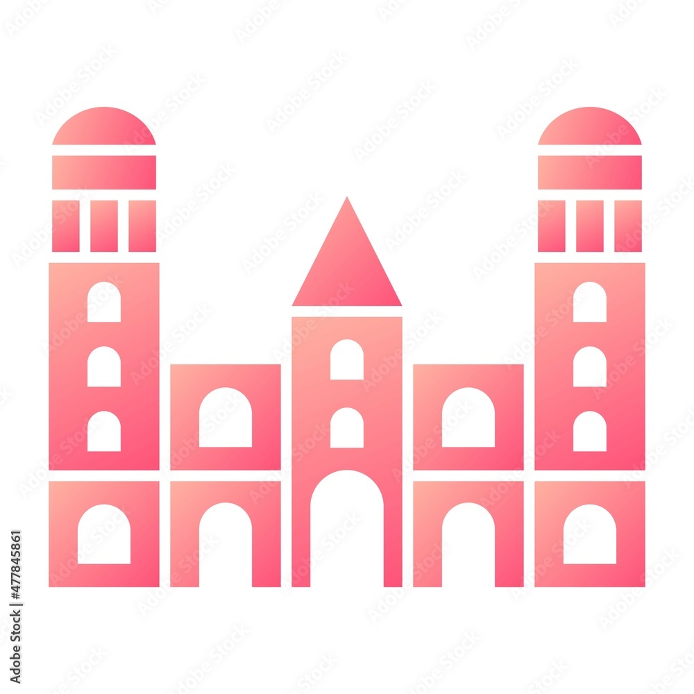 Vector Morelia Cathedral Glyph Gradient Icon Design Vector Morelia Cathedral Glyph Gradient Icon Design