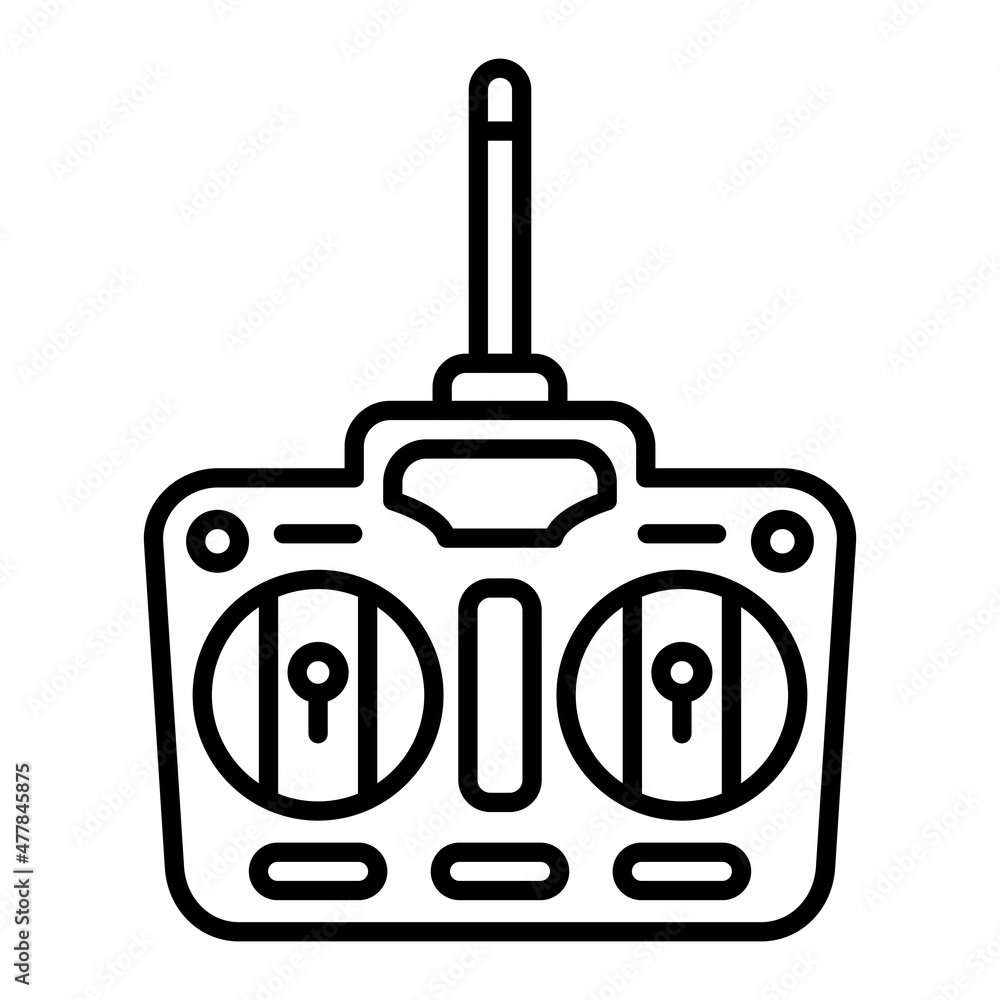 Obraz premium Remote Control Vector Outline Icon Isolated On White Background