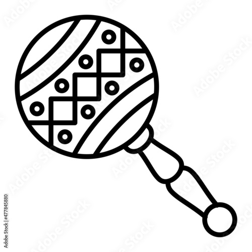 Rattle Vector Outline Icon Isolated On White Background
