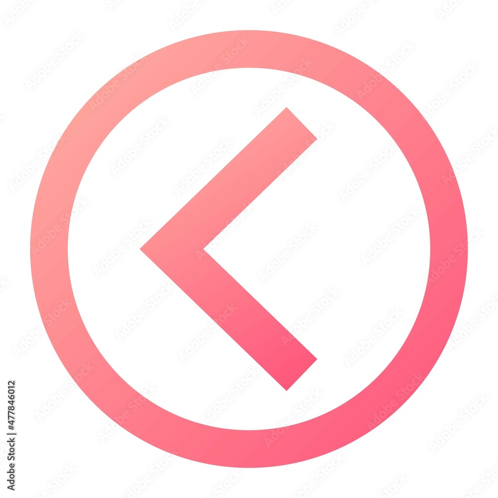 Vector Left Chevron Glyph Gradient Icon Design Vector Left Chevron Glyph Gradient Icon Design