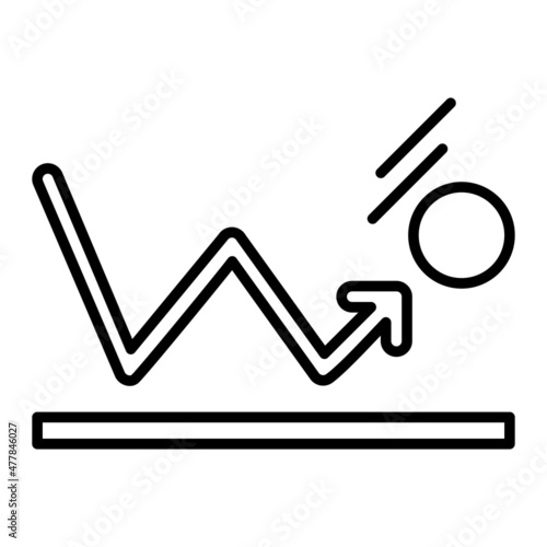 Bounce Vector Outline Icon Isolated On White Background