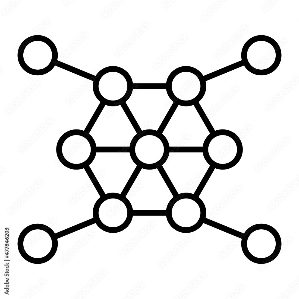 Molecule Vector Outline Icon Isolated On White Background Molecule Vector Outline Icon Isolated On White Background