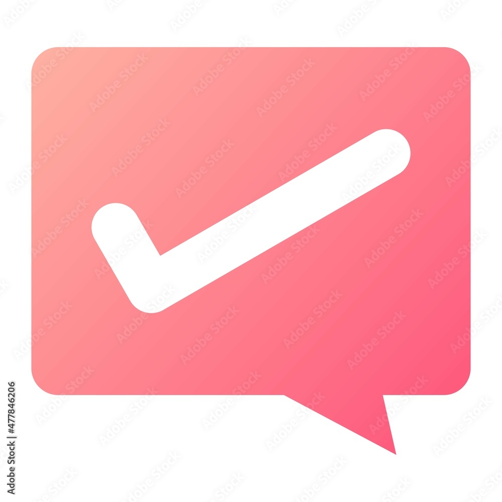 Vector Check Message Glyph Gradient Icon Design Vector Check Message Glyph Gradient Icon Design