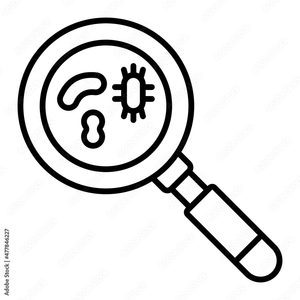 Magnifying Glass Vector Outline Icon Isolated On White Background Magnifying Glass Vector Outline Icon Isolated On White Background