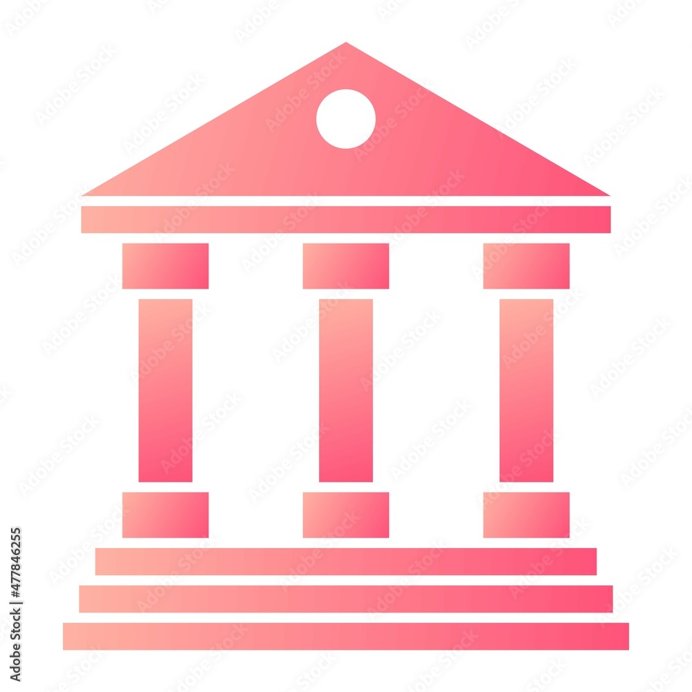 Vector Bank Glyph Gradient Icon Design Vector Bank Glyph Gradient Icon Design