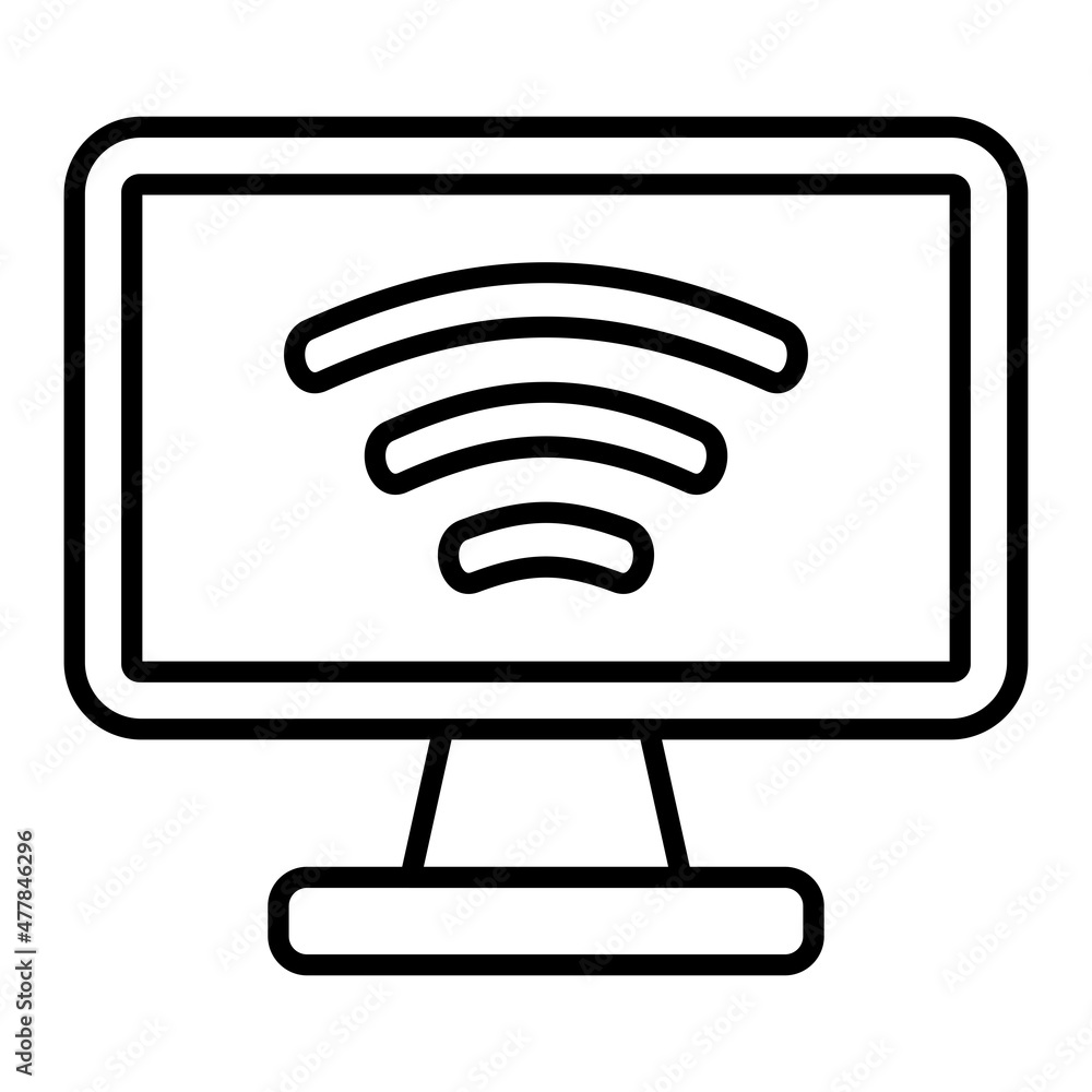 Monitor Vector Outline Icon Isolated On White Background Monitor Vector Outline Icon Isolated On White Background