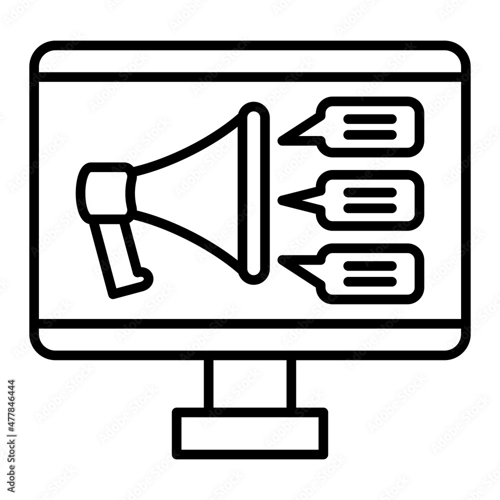 Marketing Vector Outline Icon Isolated On White Background Marketing Vector Outline Icon Isolated On White Background