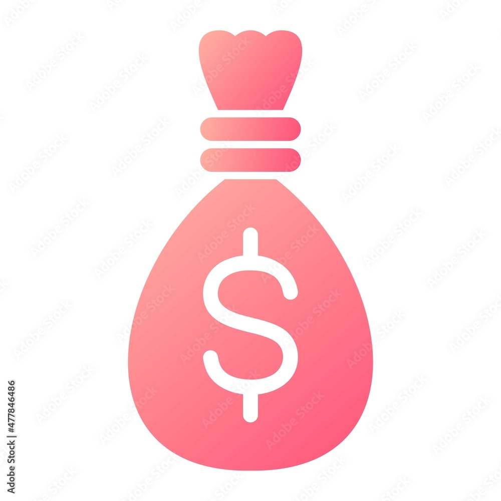 Vector Money Bag Glyph Gradient Icon Design Vector Money Bag Glyph Gradient Icon Design