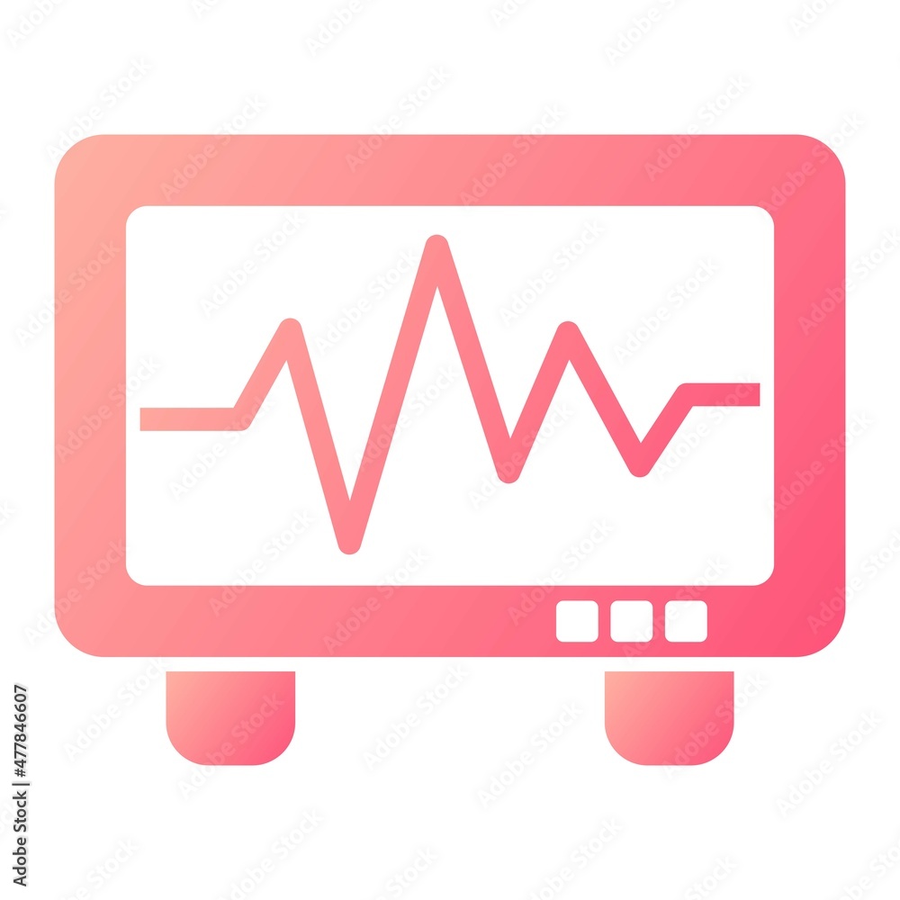 Vector ECG Glyph Gradient Icon Design