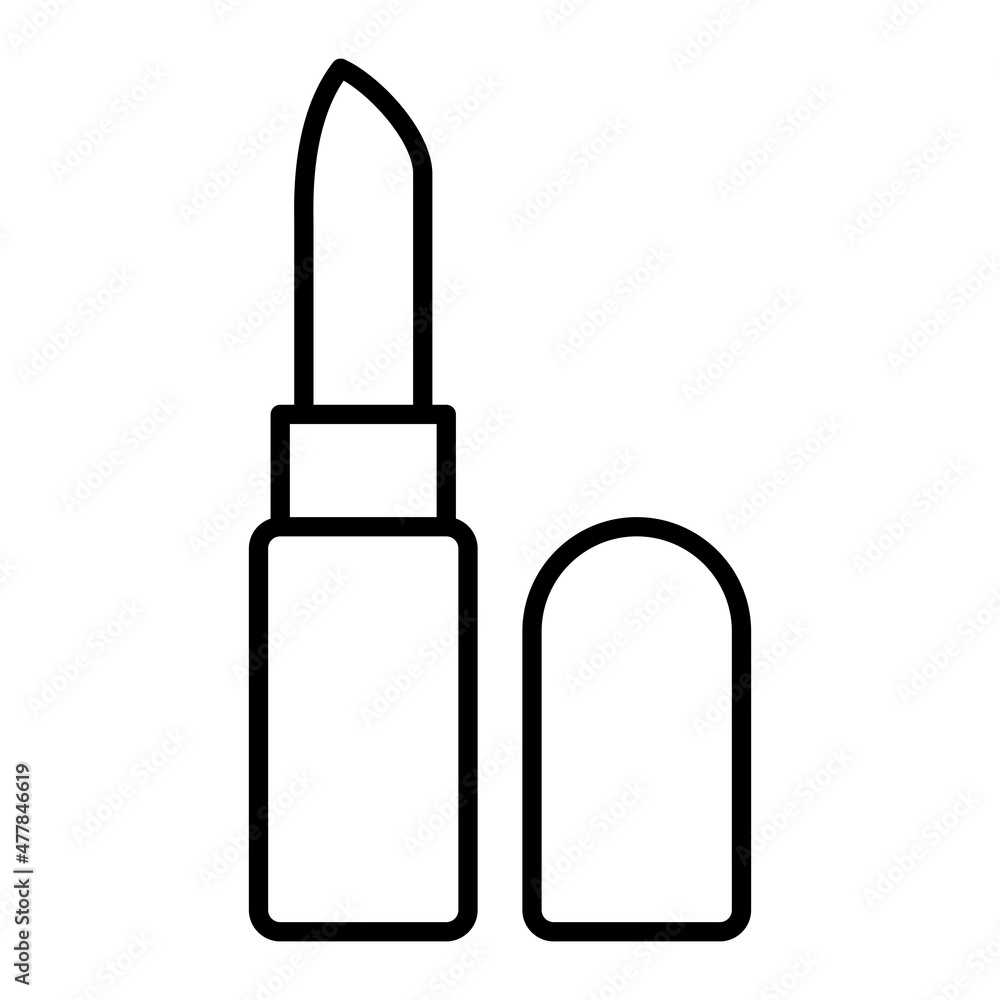 lipst Vector Outline Icon Isolated On White Background lipst Vector Outline Icon Isolated On White Background