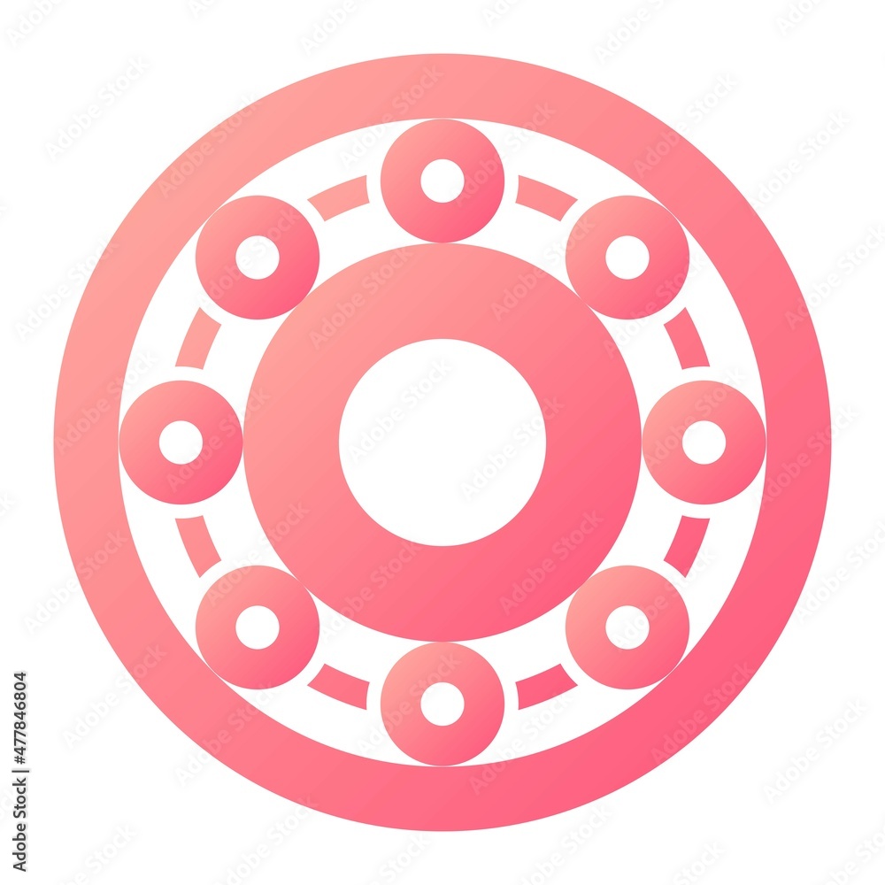 Vector Ball Bearing Glyph Gradient Icon Design Vector Ball Bearing Glyph Gradient Icon Design