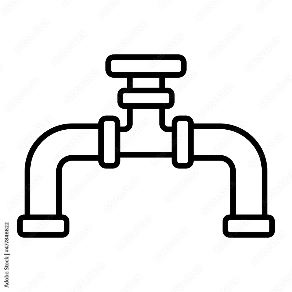 Pipe Vector Outline Icon Isolated On White Background Pipe Vector Outline Icon Isolated On White Background