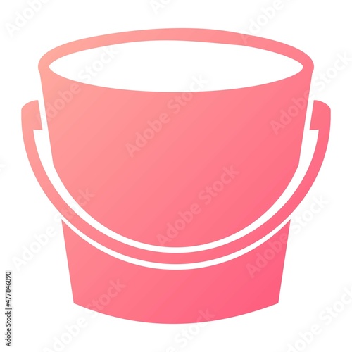 Vector Bucket Glyph Gradient Icon Design
