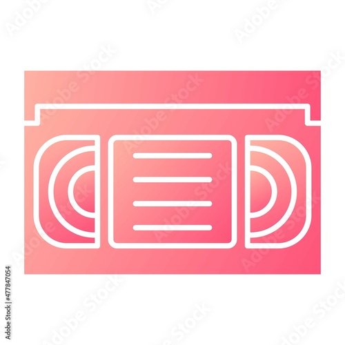 Vector Vhs Glyph Gradient Icon Design
