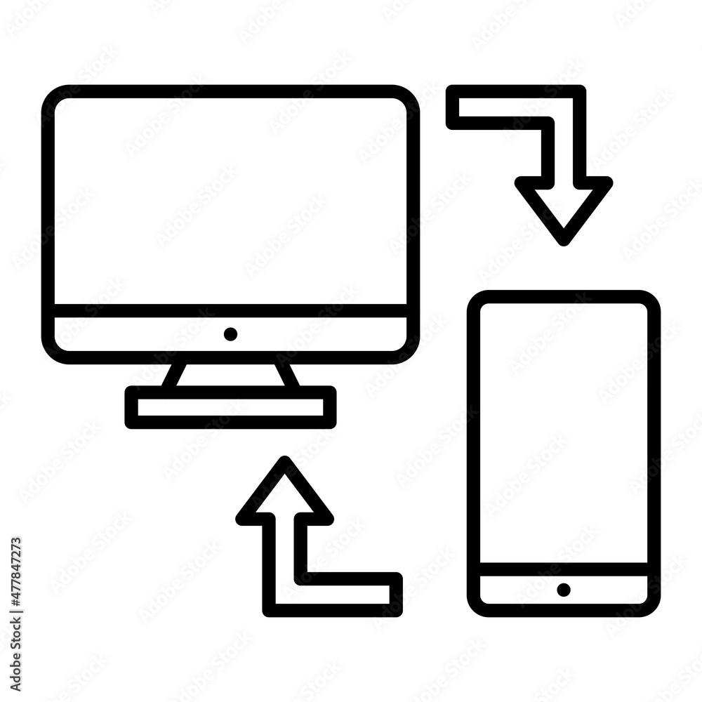 Exchange Vector Outline Icon Isolated On White Background Exchange Vector Outline Icon Isolated On White Background