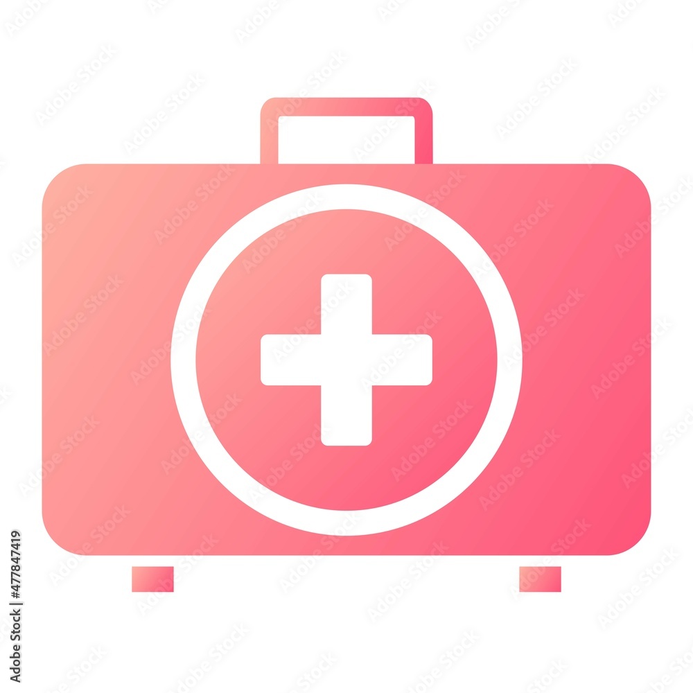 Fototapeta premium Vector First Aid Box Glyph Gradient Icon Design