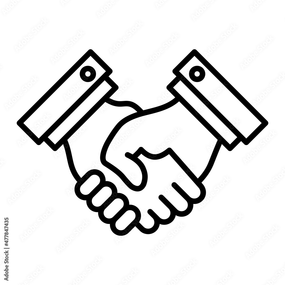 Cooperation Vector Outline Icon Isolated On White Background Cooperation Vector Outline Icon Isolated On White Background