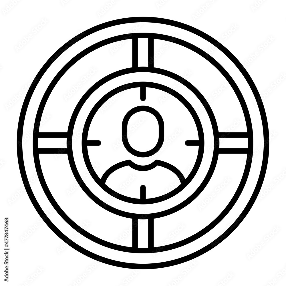 Target Vector Outline Icon Isolated On White Background Target Vector Outline Icon Isolated On White Background