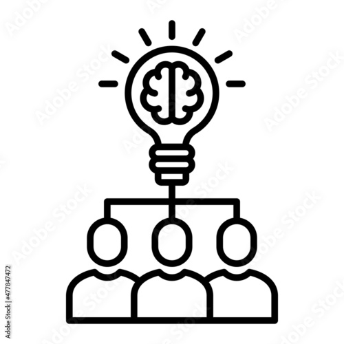 Brainstorming Vector Outline Icon Isolated On White Background