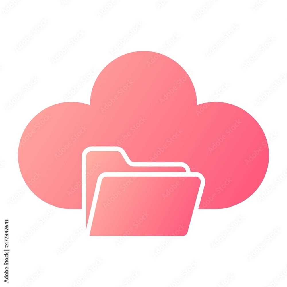Vector Cloud Folder Glyph Gradient Icon Design Vector Cloud Folder Glyph Gradient Icon Design