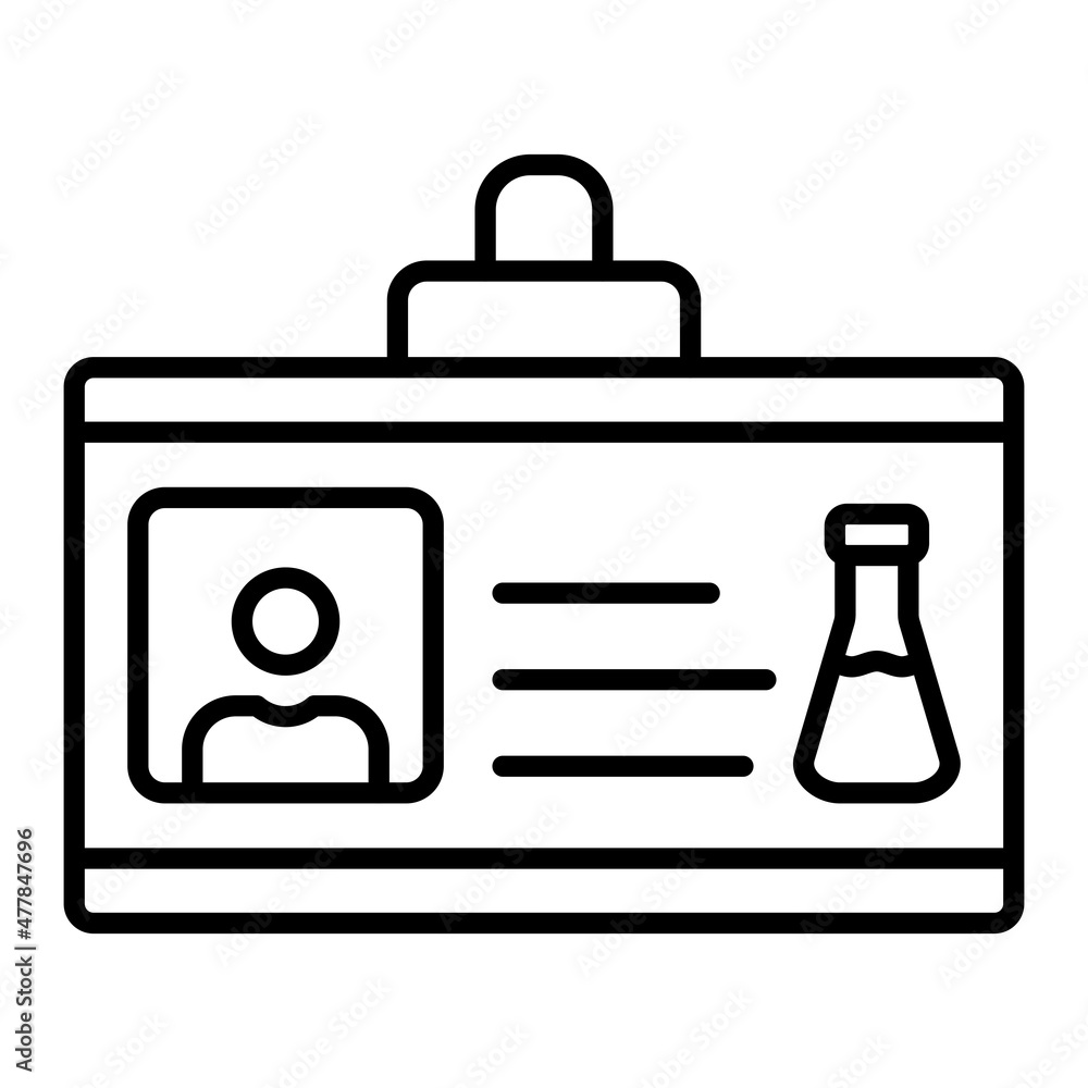 Identification Card Vector Outline Icon Isolated On White Background Identification Card Vector Outline Icon Isolated On White Background