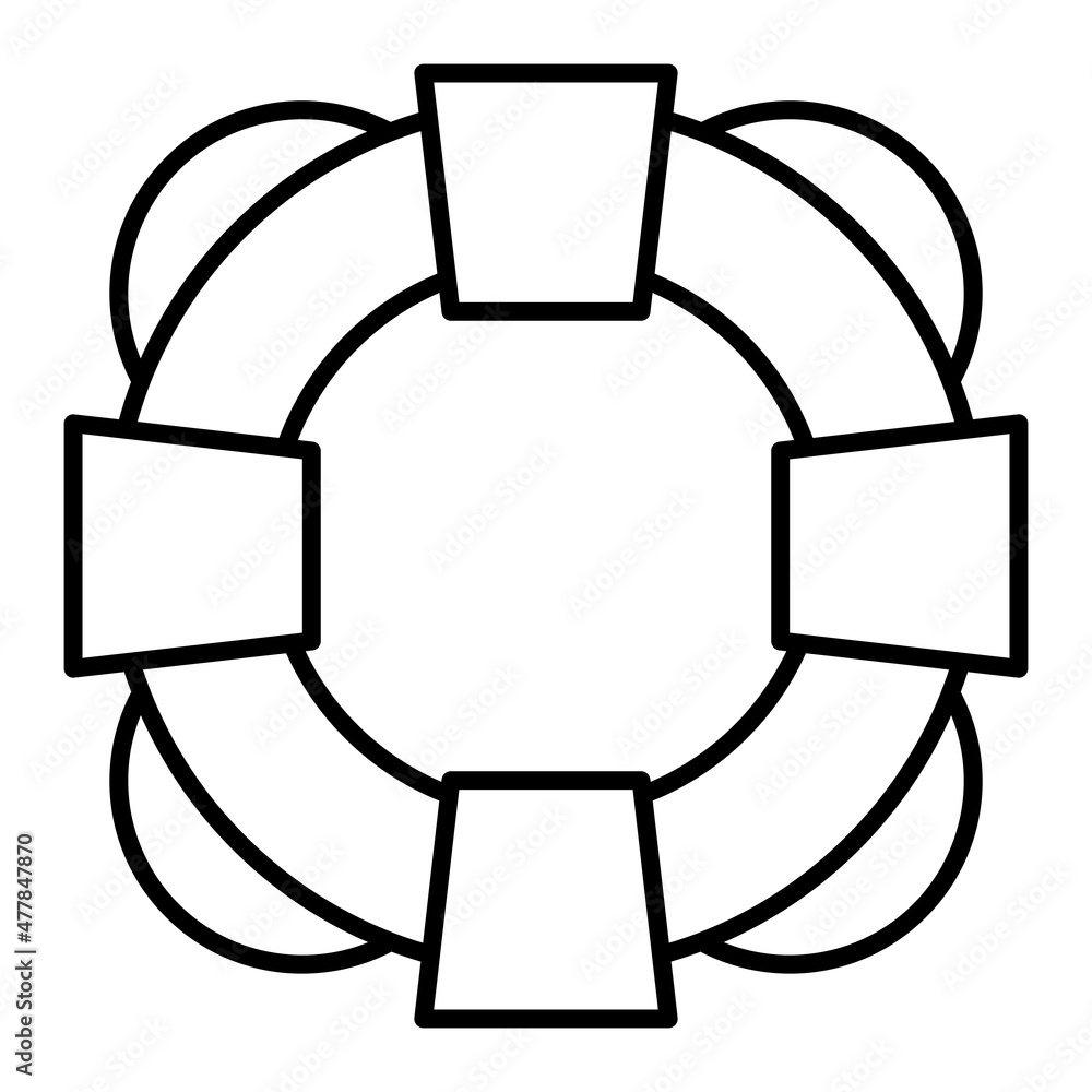 Lifesaver Vector Outline Icon Isolated On White Background Lifesaver Vector Outline Icon Isolated On White Background