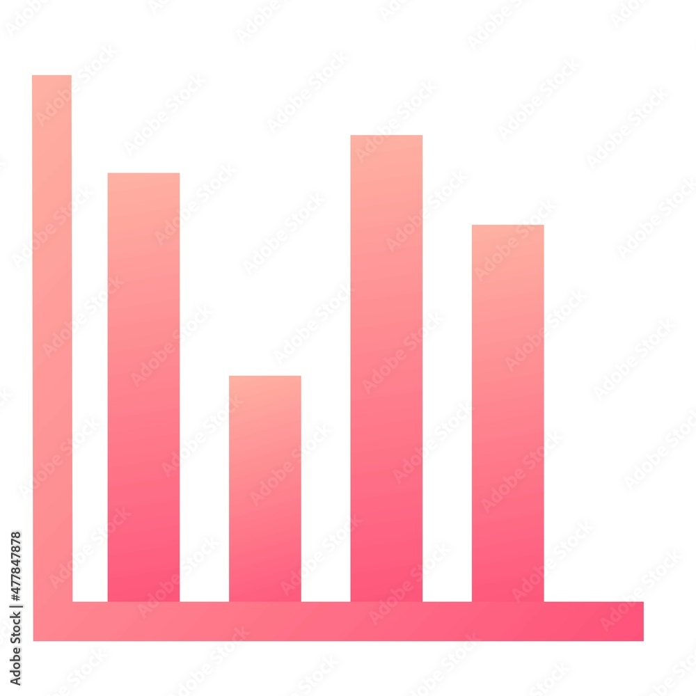 Vector Bar Chart Glyph Gradient Icon Design Vector Bar Chart Glyph Gradient Icon Design