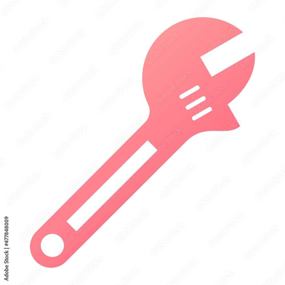 Vector Wrench Glyph Gradient Icon Design Vector Wrench Glyph Gradient Icon Design