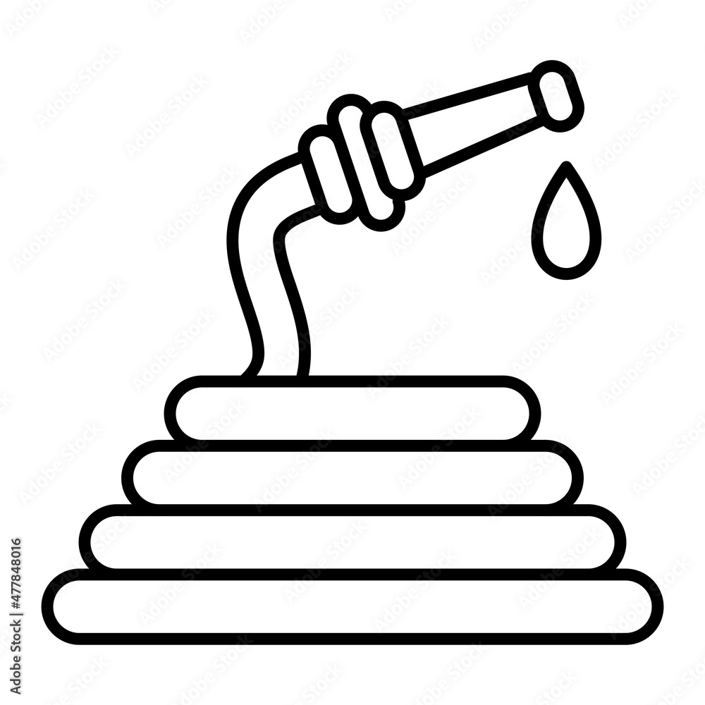 Hose Vector Outline Icon Isolated On White Background Hose Vector Outline Icon Isolated On White Background