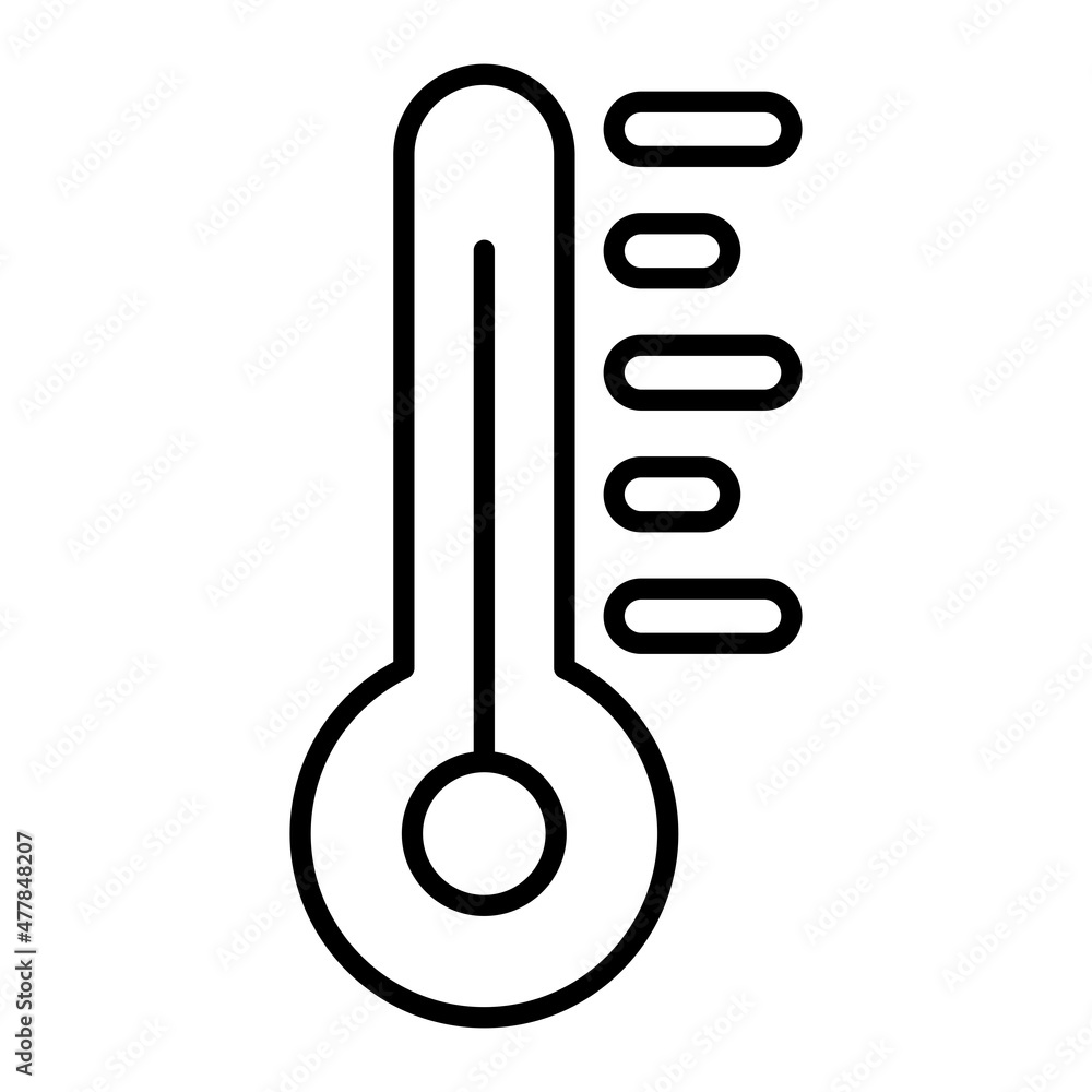 Temperature Vector Outline Icon Isolated On White Background Temperature Vector Outline Icon Isolated On White Background