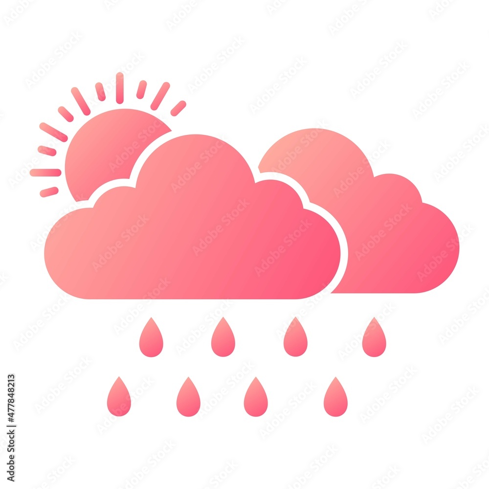 Vector Rainy Day Glyph Gradient Icon Design