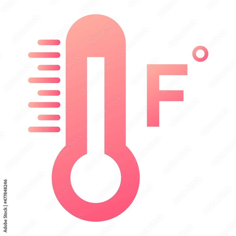 Vector Fahrenheit Glyph Gradient Icon Design Vector Fahrenheit Glyph Gradient Icon Design