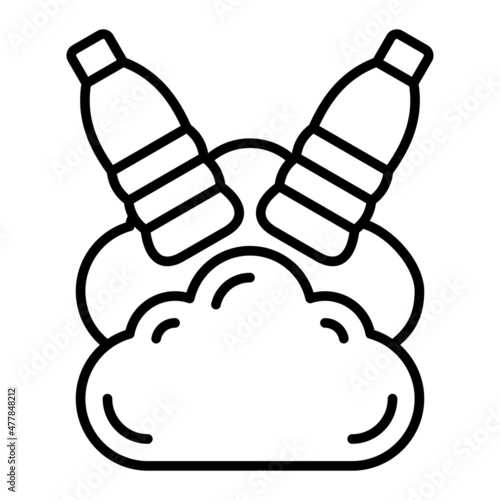 Waste Plastic Vector Outline Icon Isolated On White Background