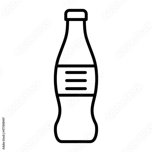 Soda Vector Outline Icon Isolated On White Background