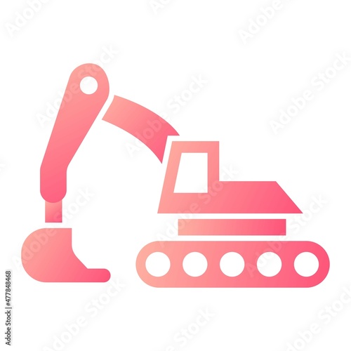 Vector Digger Glyph Gradient Icon Design