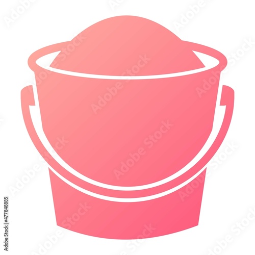 Vector Pail Glyph Gradient Icon Design