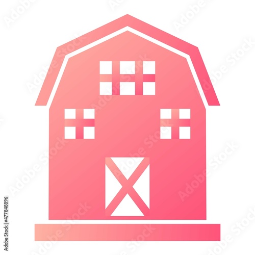 Vector Barn Glyph Gradient Icon Design