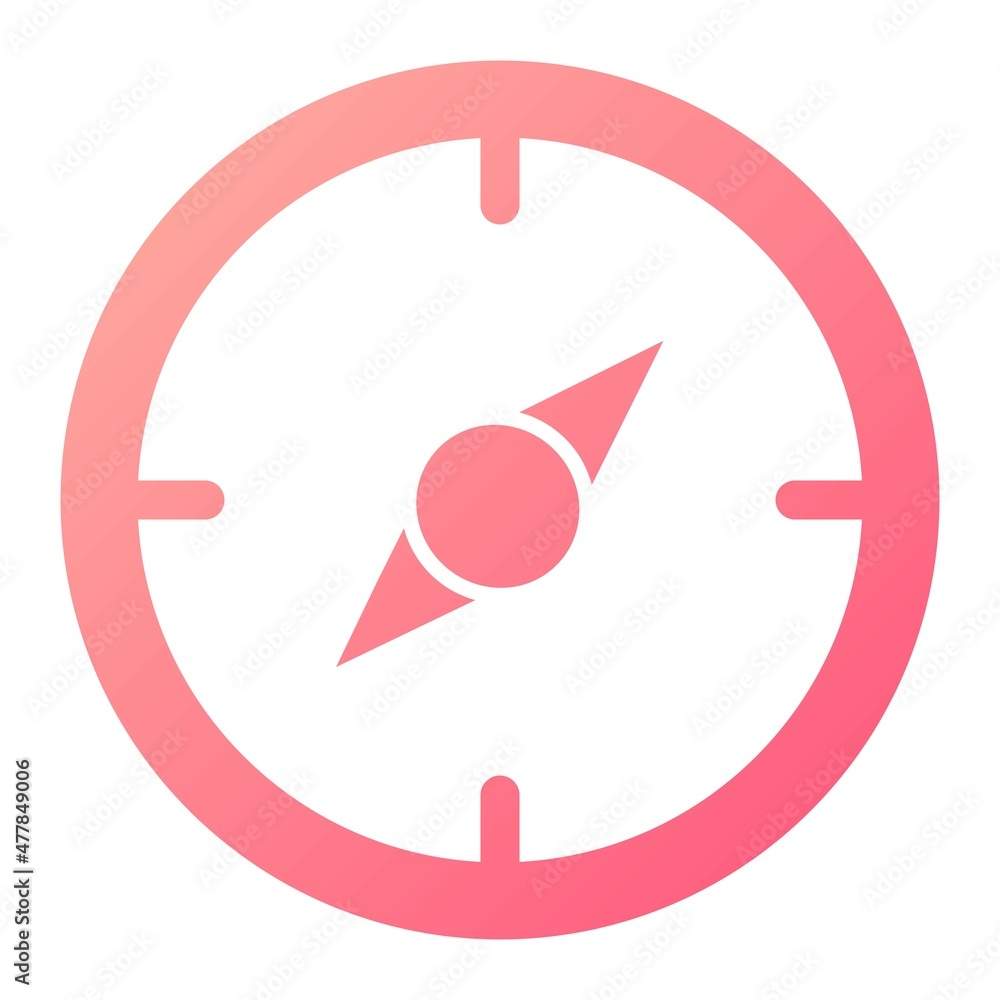 Vector Compass Glyph Gradient Icon Design Vector Compass Glyph Gradient Icon Design