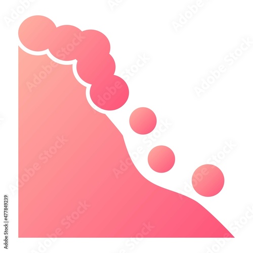 Vector Snowslide Glyph Gradient Icon Design