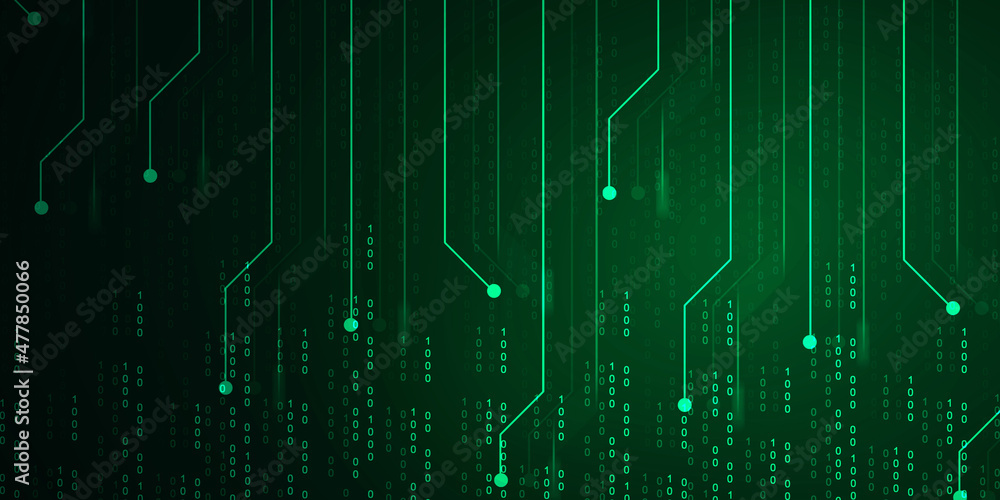 Fototapeta premium 2d illustration abstract digital binary data on computer screen