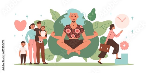 Life Balance Flat Illustration