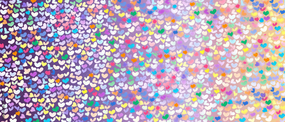Valentine's Day colorful heart seamless pattern