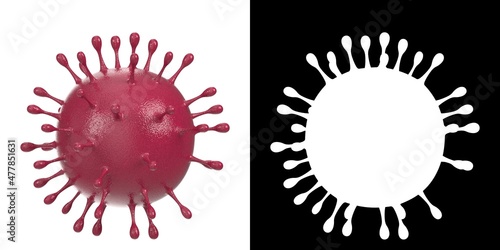 3D rendering illustration of a stylized coronavirus